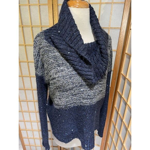 Chico'sâSzâ1Â (8)âBlue/GrayâGlitterâSweater - Picture 14 of 14